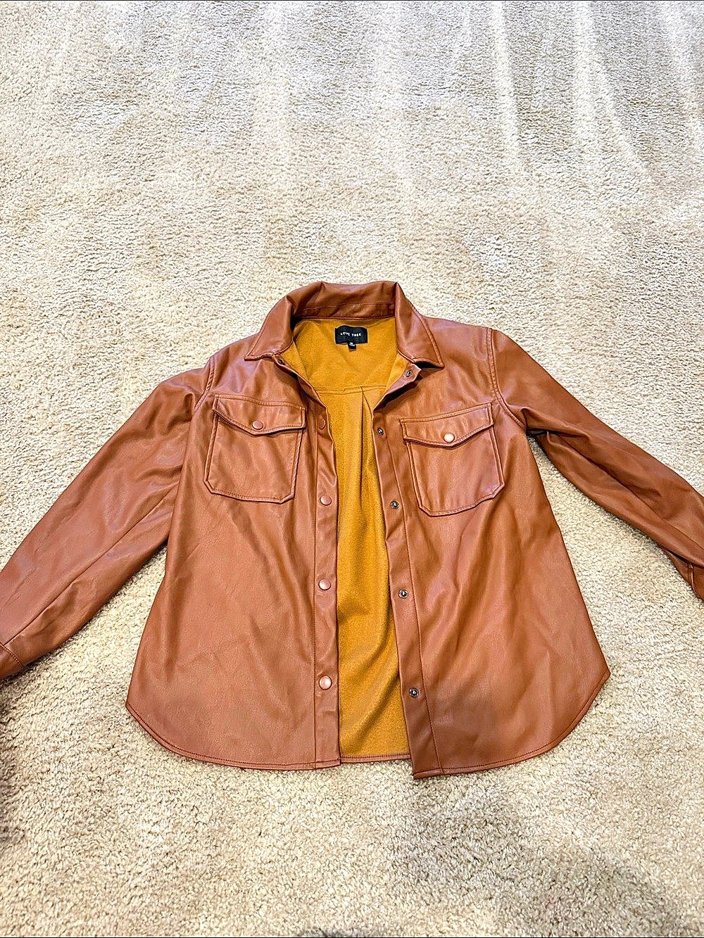 Brown Button-Front Jacket Like New
